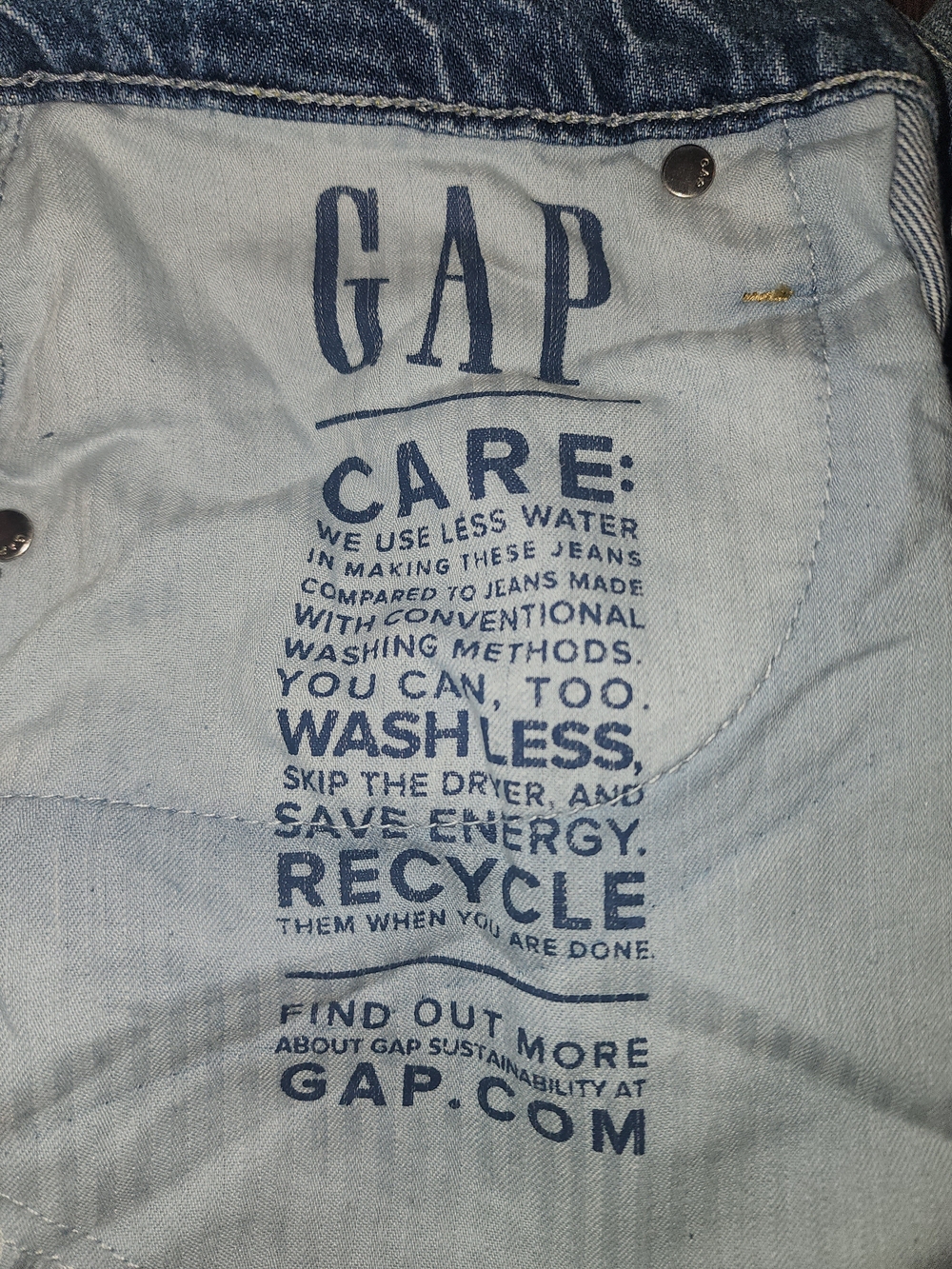 GAP Light Blue Baggy Mid-Rise Ultrasoft Denim Jeans - Picture 11 of 12